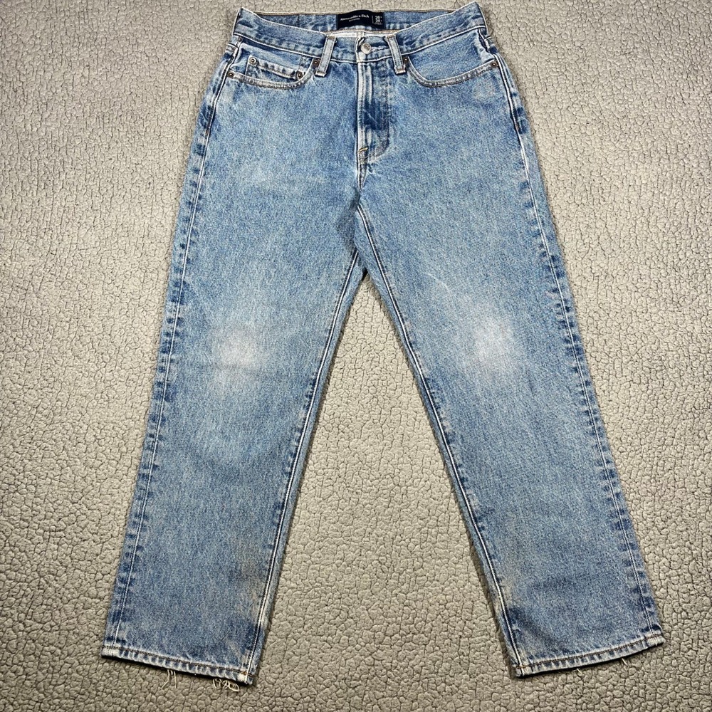 Abercrombie & Fitch 90s Loose Jeans Womens 28x28 Medium Wash High Rise Straight